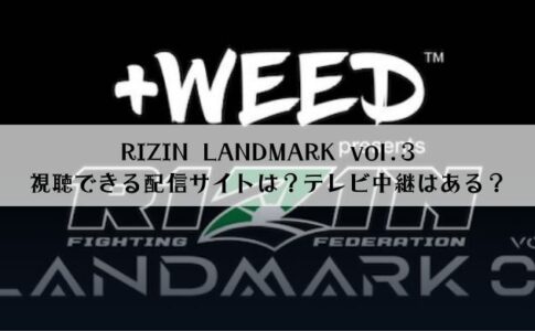 RIZIN LANDMARK vol.3の視聴できる配信サイトは？テレビ中継はある？